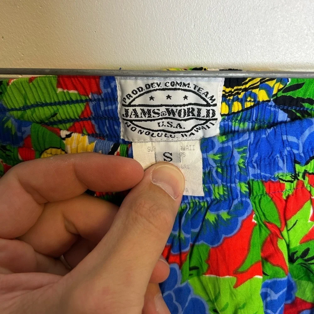Vtg Jams World Colorful Floral Shorts Tropical Summer Beach Vacation Size S